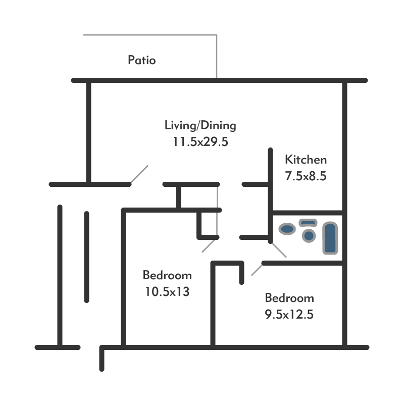 Magna Properties Lincolnwood Kokomo, IN Floor Plans.